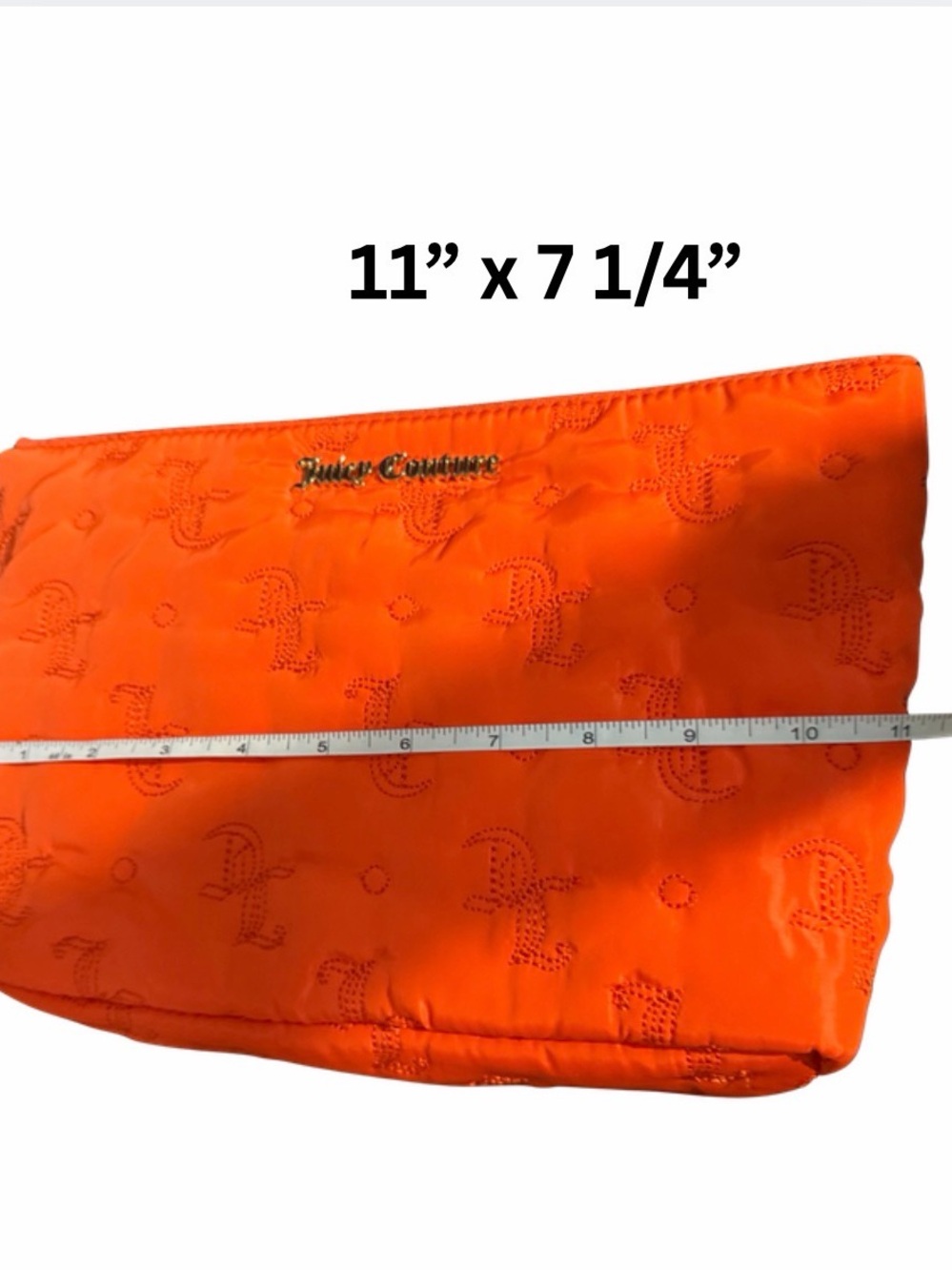 LARGE Juicy Couture Vibrant Orange Makeup Bag. Large 11x7.5 - Picture 5 of 5